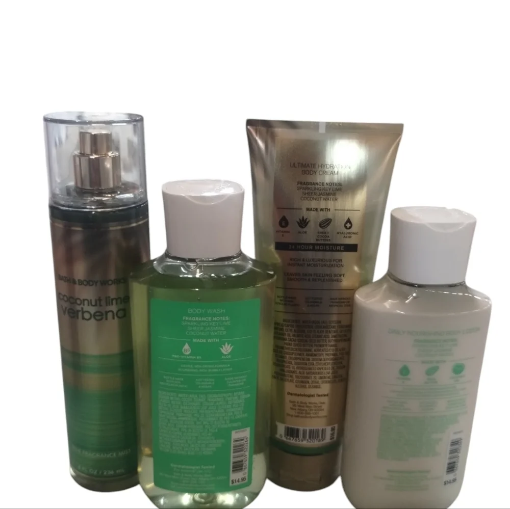 Bath‎ and Body Works DISCONTINUED 4pcs COCONUT LIME VERBENA Mist, Gel, Cr…